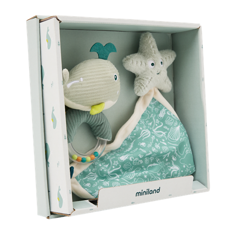 Set cadou bebe - zornaitoare si paturica moale de atasament Ocean, de la 0 luni - poza 1