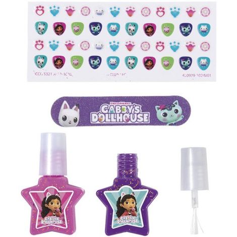 Set cadou cu oje si stickere pentru unghii, cu tematica Gabby Dollhouse - poza 2