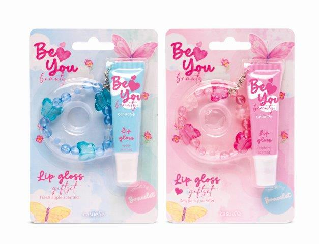 Set cadou luciu de buze si bratara cu margele si fluturas, Casuelle XOXO, Treffina