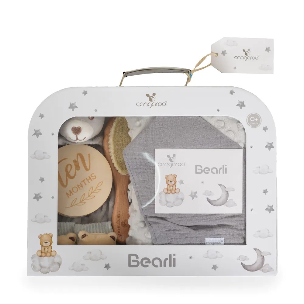 Set cadou pentru bebelusi Cangaroo 6 in 1 Bearli Gri - poza 2