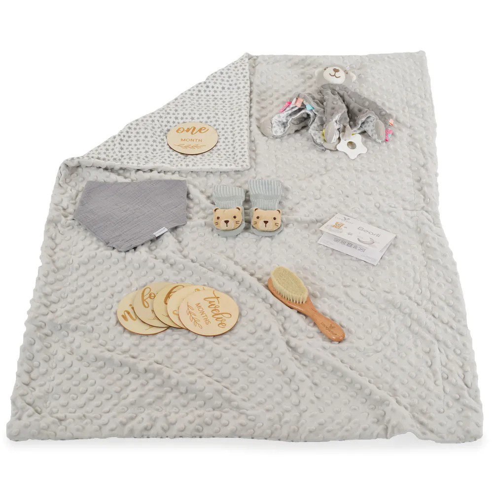 Set cadou pentru bebelusi Cangaroo 6 in 1 Bearli Gri - poza 3