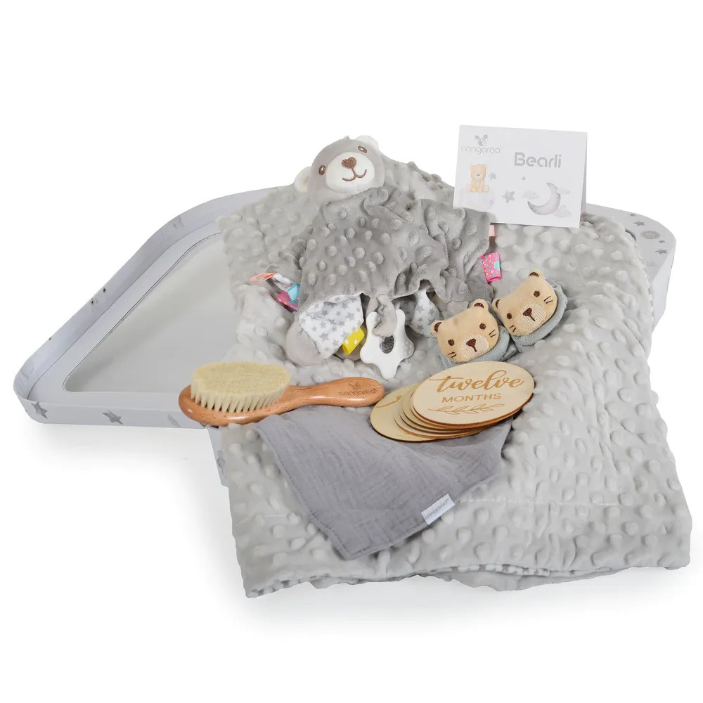Set cadou pentru bebelusi Cangaroo 6 in 1 Bearli Gri - poza 4