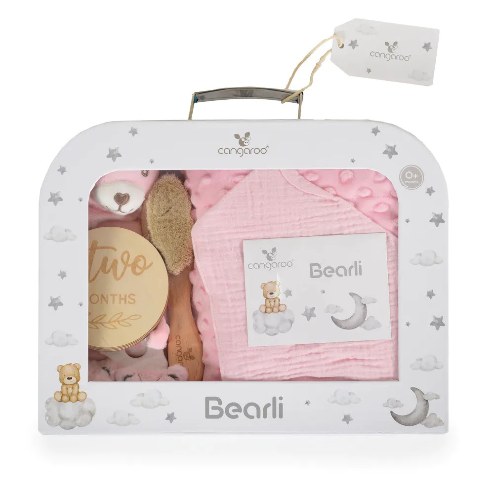 Set cadou pentru bebelusi Cangaroo 6 in 1 Bearli Roz - poza 2