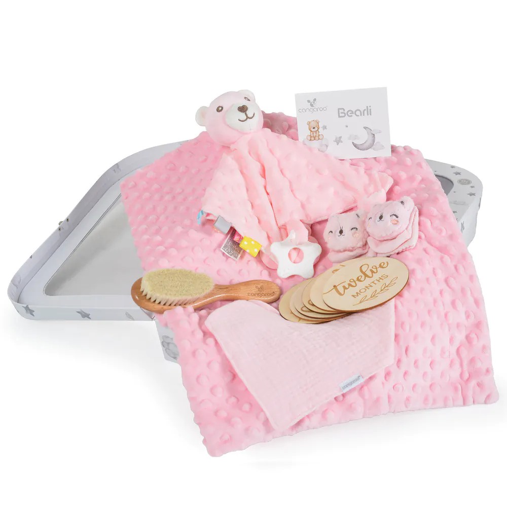 Set cadou pentru bebelusi Cangaroo 6 in 1 Bearli Roz - poza 3