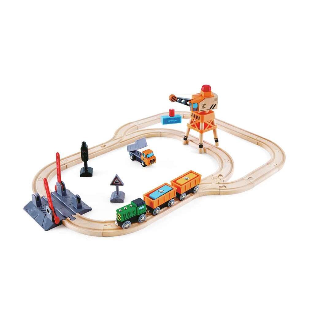 Set cale ferata cu tren si macara Hape Crossing Crane - poza 1