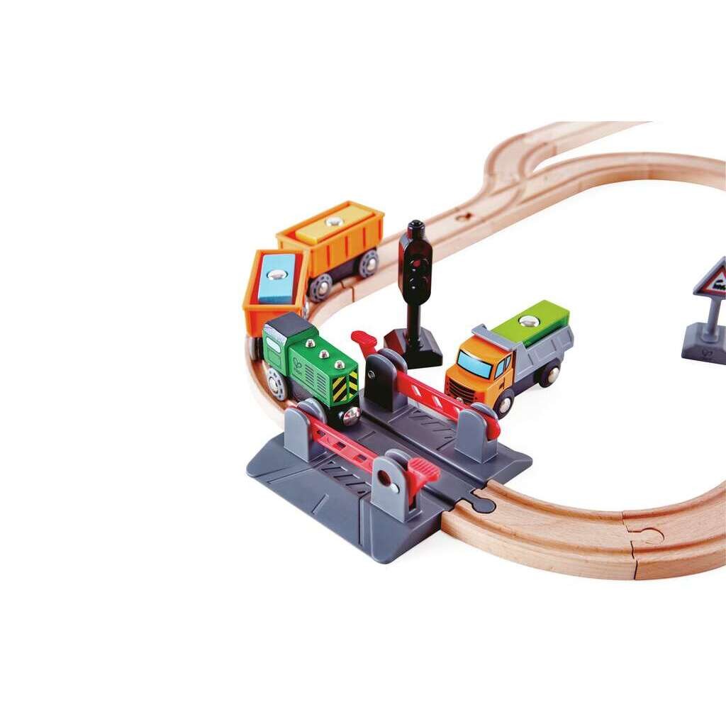 Set cale ferata cu tren si macara Hape Crossing Crane - poza 4