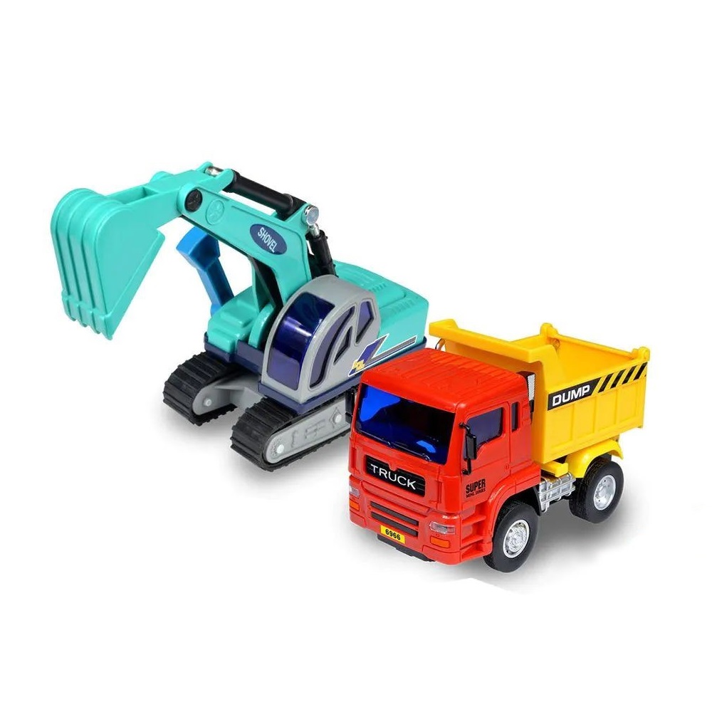 Set camion si excavator cu senile Power Truck - poza 1