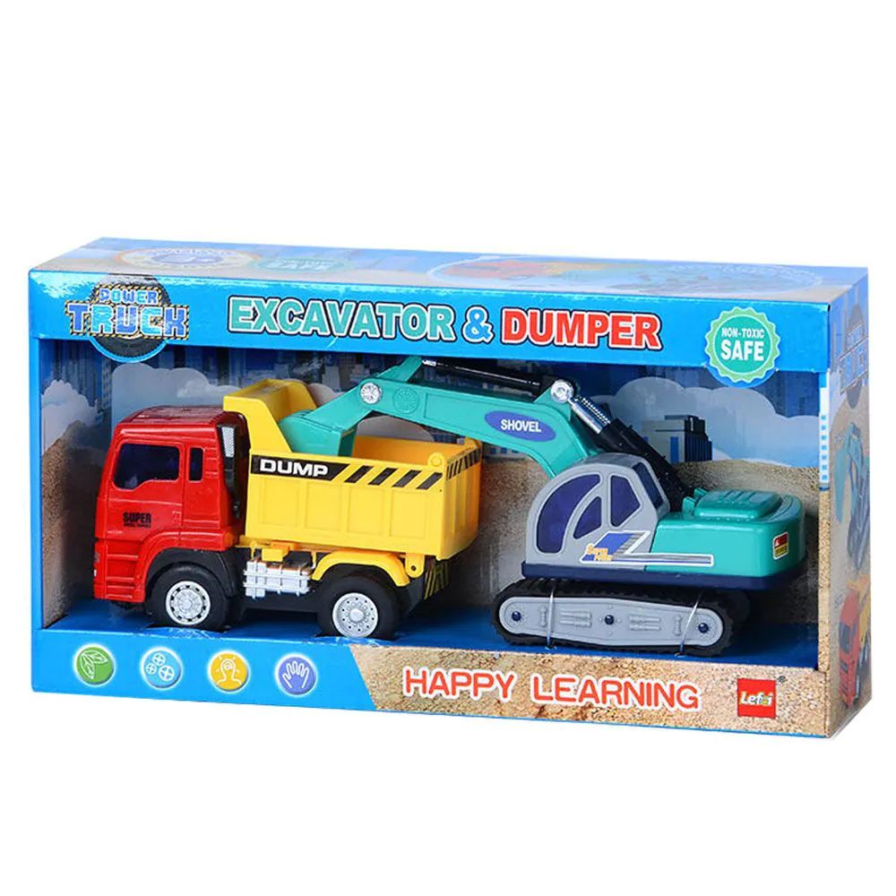 Set camion si excavator cu senile Power Truck - poza 2