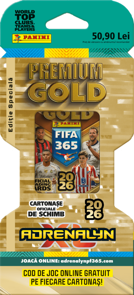 Set cartonase Panini Premium Gold, FIFA 365 Adrenalyn XL 2025-2026