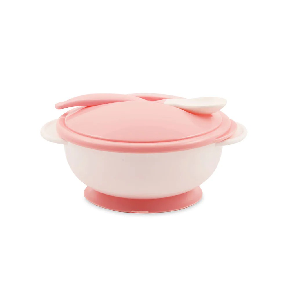 Set castronel cu lingura Lorelli Baby Blush Pink