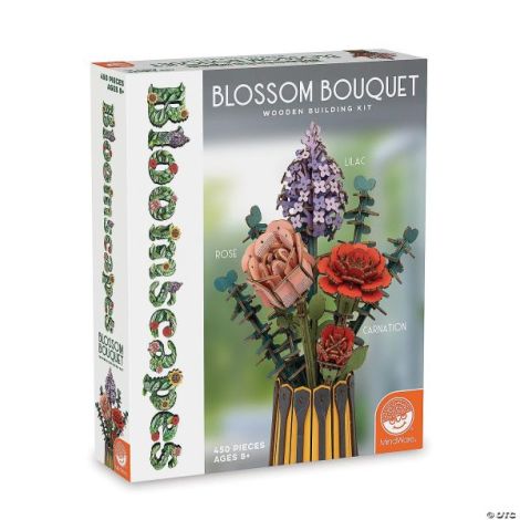 Set constructie Buchet de flori, din lemn, Bloomscapes Blossom Bouquet - set creativ 450 piese - poza 1