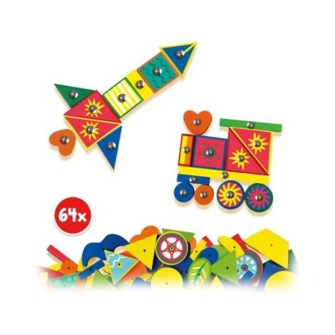Set constructie copii - Jucarie de indemanare cu ciocan si cuie - Hammer Tic in cutie din lemn de lux - poza 4