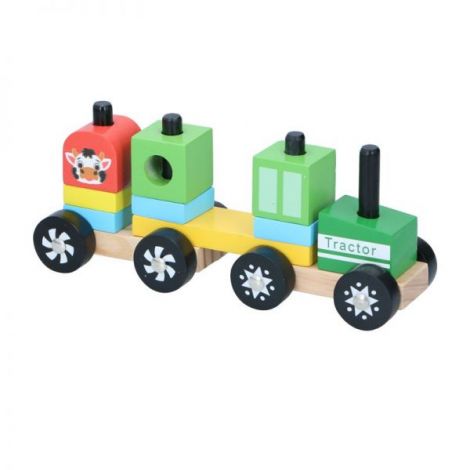 Set constructie din lemn Marionette Tractor 11 piese - poza 1