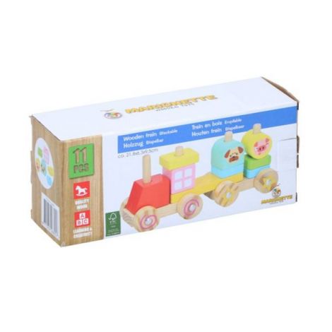 Set constructie din lemn Marionette Tren 11 piese - poza 2