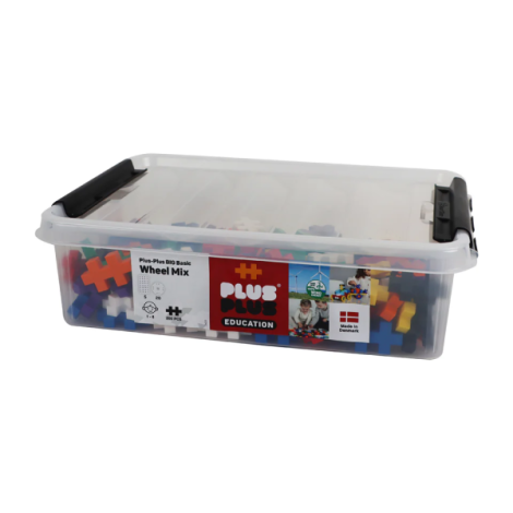 Set constructie educativ Plus-Plus, 200 piese mari, mix, cu roti si placi de baza - poza 2