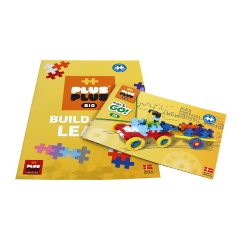 Set constructie educativ Plus-Plus, 200 piese mari, mix, cu roti si placi de baza - poza 3