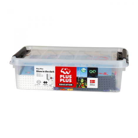 Set constructie educativ Plus-Plus Glow in the Dark, 3000 piese pentru activitati STEM si dezvoltare creativa - poza 2