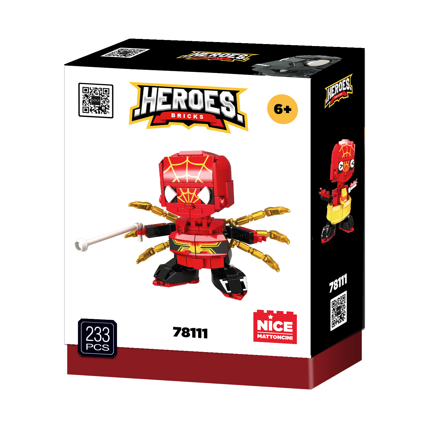 Set constructie Erou Masca Rosie - supererou cu puteri de paianjen, 215 piese