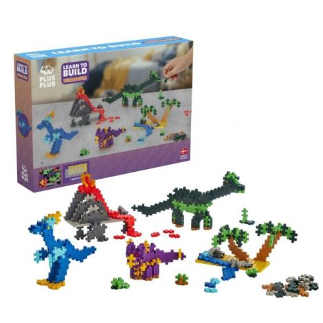 Set constructie Plus-Plus, 600 piese, Invata sa construiesti dinozauri - poza 3