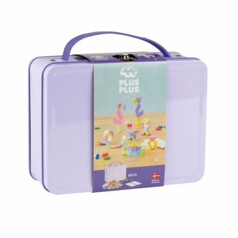 Set constructie Plus-Plus, 600 piese, portabil, in cutie metalica, culori pastelate - poza 1