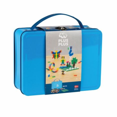 Set constructie Plus-Plus, 600 piese, portabil, in cutie metalica, culori standard - poza 1