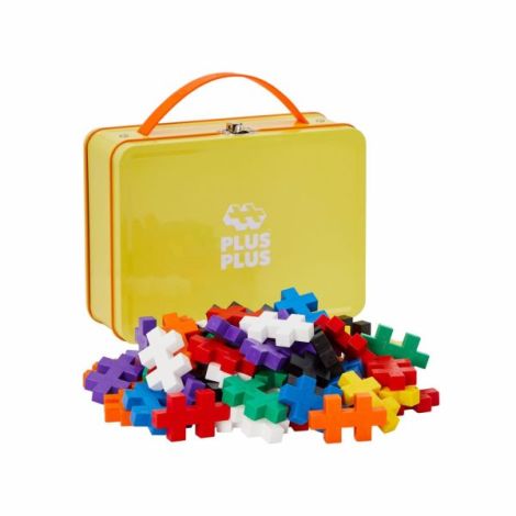Set constructie Plus-Plus, 70 piese mari, portabil, in cutie metalica, culori standard - poza 1