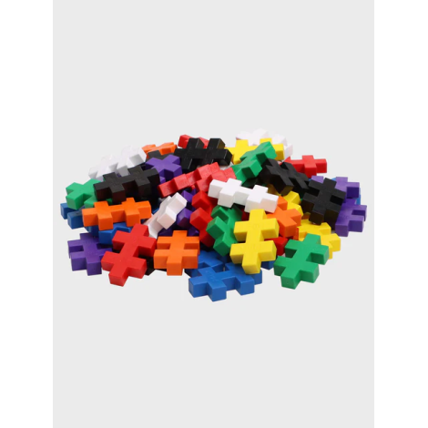 Set constructie Plus-Plus, 70 piese mari, portabil, in cutie metalica, culori standard - poza 3