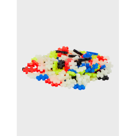 Set constructie Plus-Plus, tub 100 piese, Glow mix, culori fluorescente - poza 3