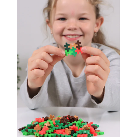 Set constructie Plus-Plus, tub 100 piese, Jungle Mix - poza 3