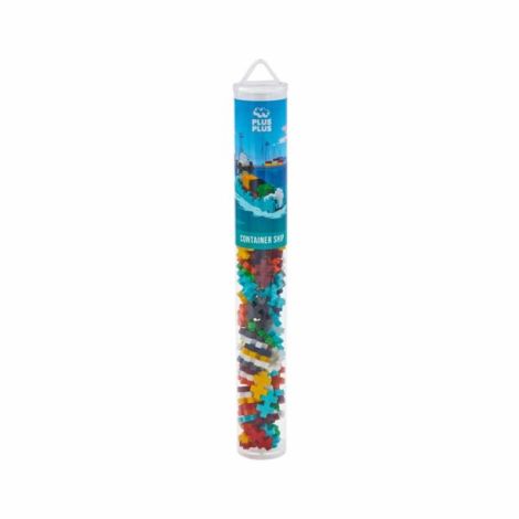 Set constructie Plus-Plus, tub 100 piese, Nava-container - poza 1