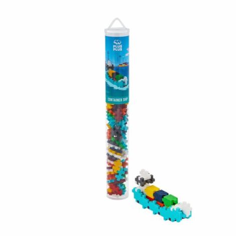 Set constructie Plus-Plus, tub 100 piese, Nava-container - poza 2