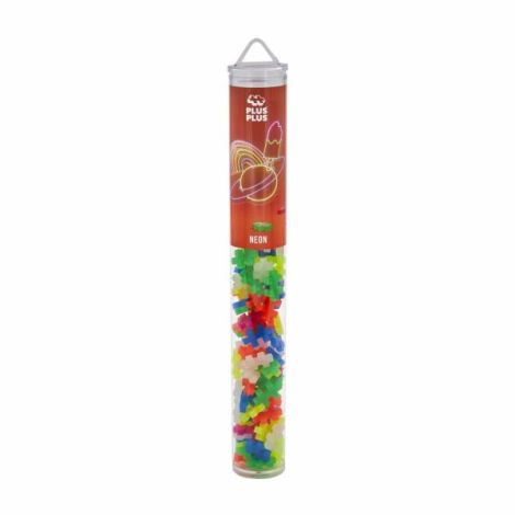 Set constructie Plus-Plus, tub 100 piese, Neon Mix, culori fluorescente - poza 1
