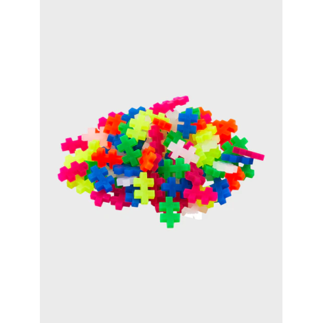 Set constructie Plus-Plus, tub 100 piese, Neon Mix, culori fluorescente - poza 3