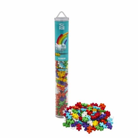 Set constructie Plus-Plus, tub 100 piese, Rainbow Mix, culorile curcubeului - poza 2