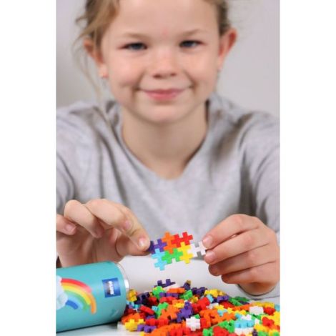 Set constructie Plus-Plus, tub 100 piese, Rainbow Mix, culorile curcubeului - poza 4