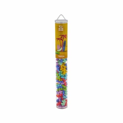 Set constructie Plus-Plus, tub 100 piese, Tropical Mix, culori tropicale - poza 1
