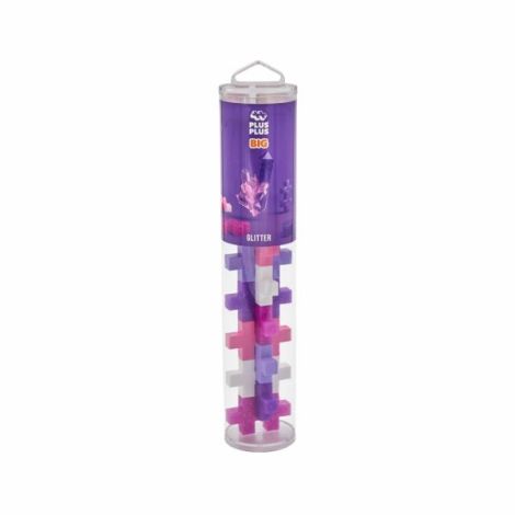 Set constructie Plus-Plus, tub 15 piese mari, Glitter Mix, culori stralucitoare - poza 1