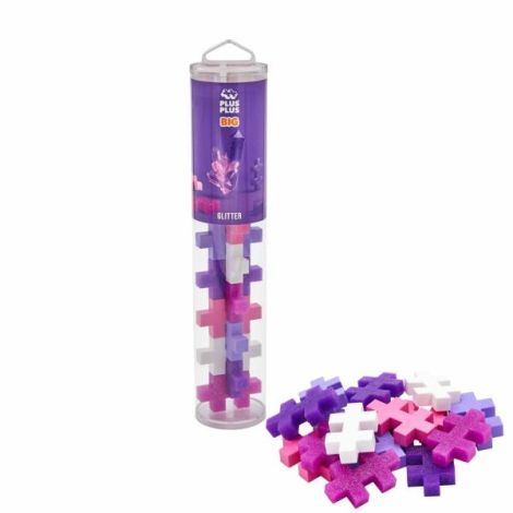 Set constructie Plus-Plus, tub 15 piese mari, Glitter Mix, culori stralucitoare - poza 2