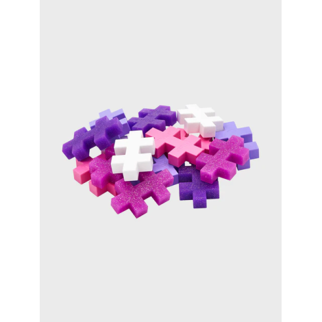 Set constructie Plus-Plus, tub 15 piese mari, Glitter Mix, culori stralucitoare - poza 3