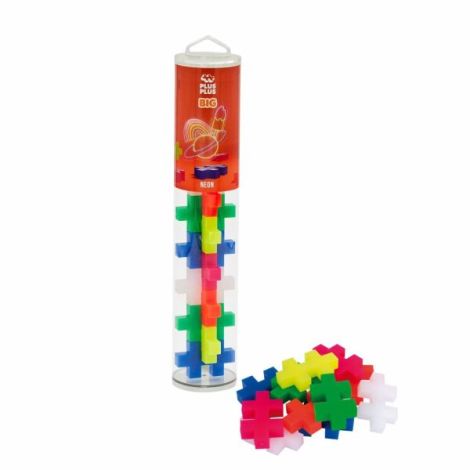Set constructie Plus-Plus, tub 15 piese mari, Neon, culori fluorescente - poza 2