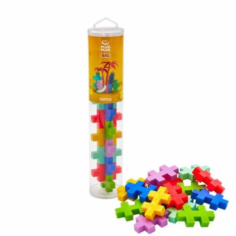 Set constructie Plus-Plus, tub 15 piese mari, Tropical, culori tropicale - poza 2
