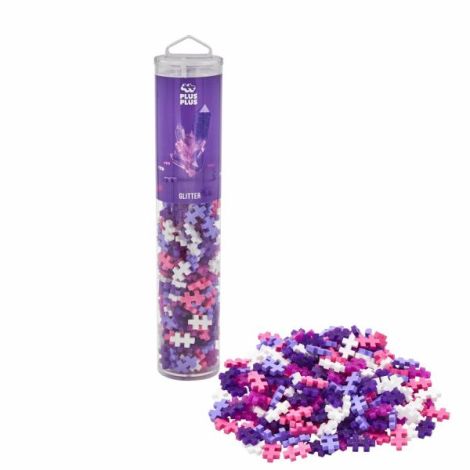 Set constructie Plus-Plus, tub 240 piese, Glitter Mix, culori cu sclipici - poza 2
