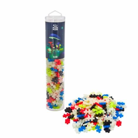Set constructie Plus-Plus, tub 240 piese, Glow Mix, culori fluorescente - poza 2