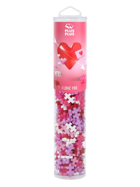 Set constructie Plus-Plus, tub 240 piese, I Love You Mix, culorile iubirii