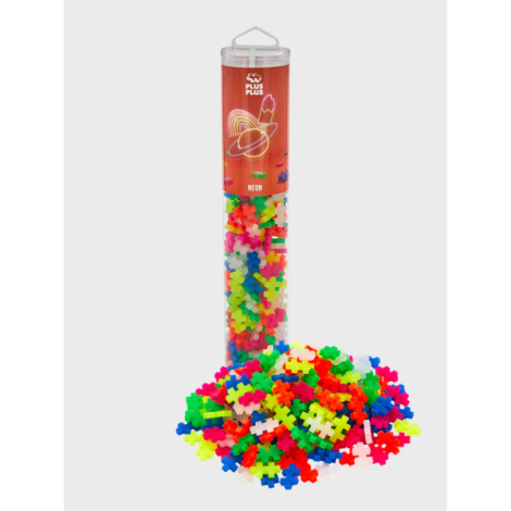 Set constructie Plus-Plus, tub 240 piese, Neon Mix, culori fluorescente - poza 2