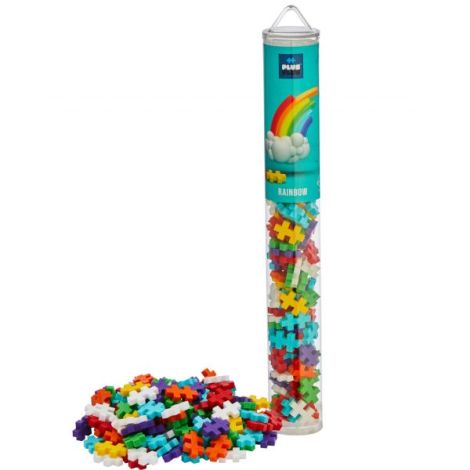 Set constructie Plus-Plus, tub 240 piese, Rainbow Mix, culorile curcubeului - poza 2