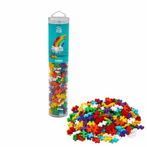Set constructie Plus-Plus, tub 240 piese, Rainbow Mix, culorile curcubeului - poza 3