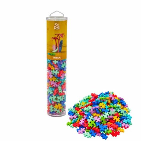 Set constructie Plus-Plus, tub 240 piese, Tropical Mix, culori tropicale - poza 2