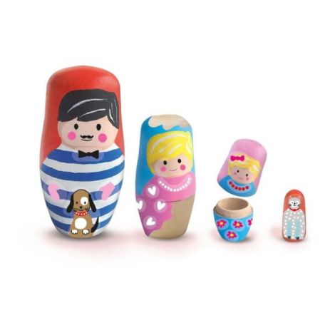 Set copii de decorare papusi Matrioska cu vopsea si accesorii - poza 2