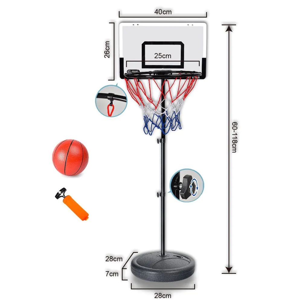 Set cos de baschet cu picior 118 cm si minge - poza 2
